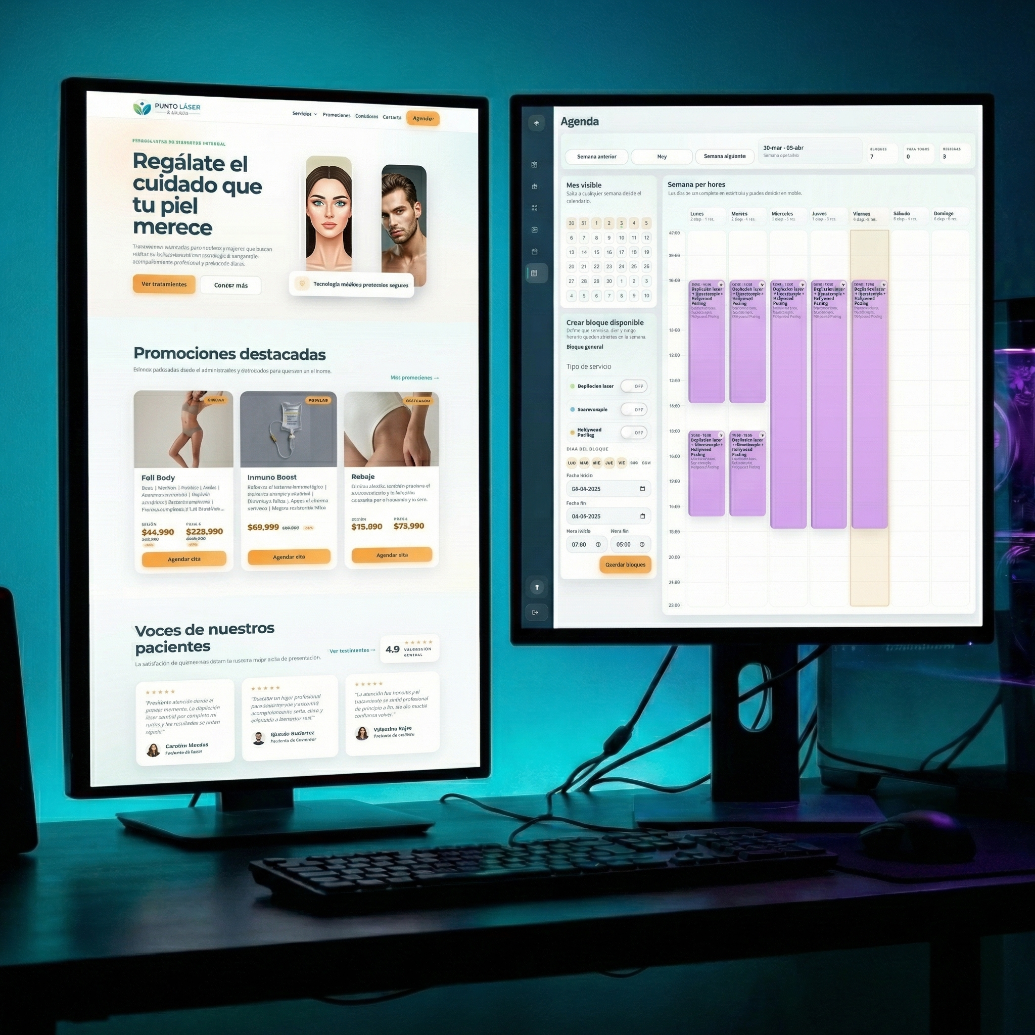 Plataforma web de Punto Láser & Salud